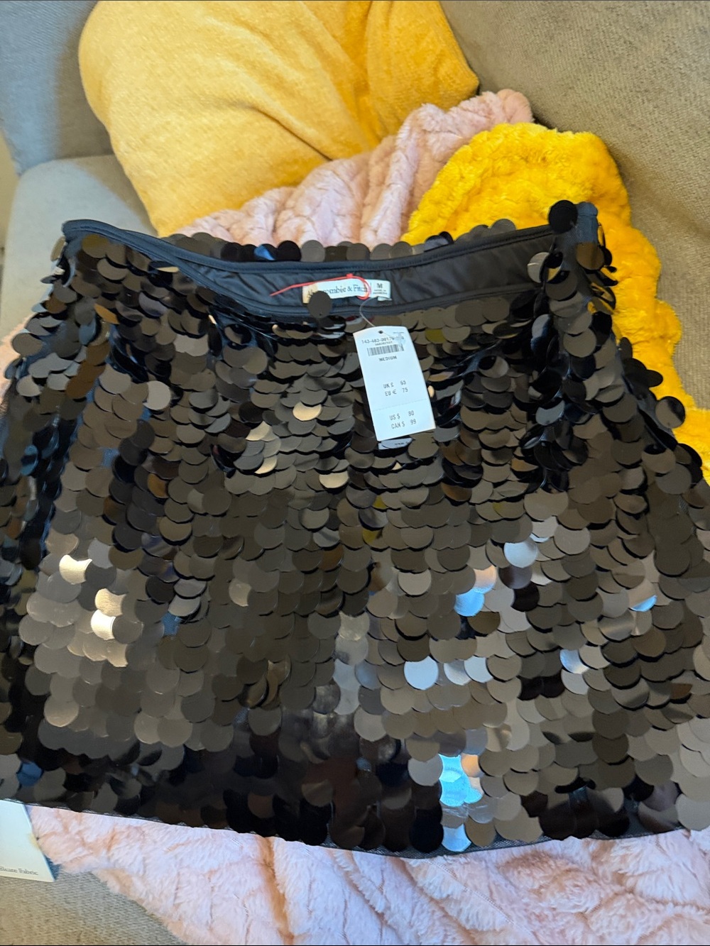 Abercrombie & Fitch Black Sequin Mini Skirt